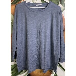 We Norwegians Medium Womens Dolman Sleeve Merion Blend Shirt Blue